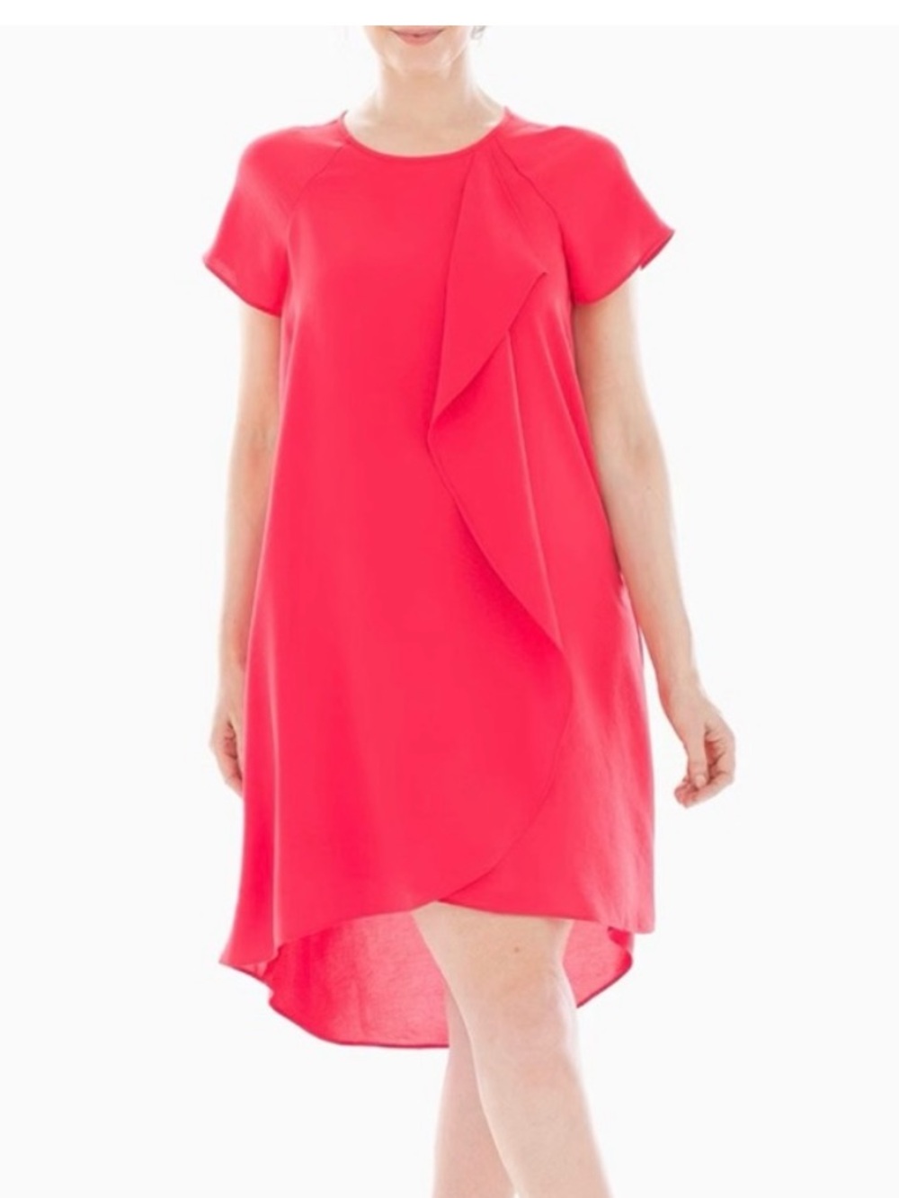 Adrianna Papell Chiffon Cascade Trapeze Dress